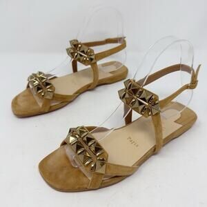 Christian Louboutin Galerietta Studded Suede Flat Sandals Size 36.5